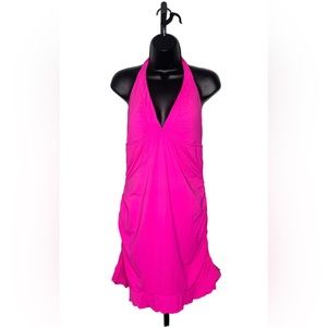 Athleta Shirrendipity Swim Dress One Piece in Hot Pink Size Large